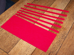six strips of card