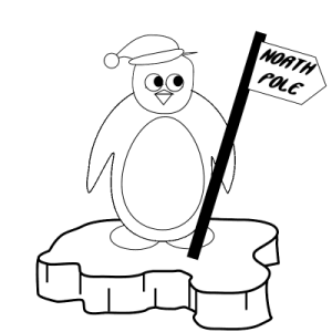 penguin with christmas hat clip art