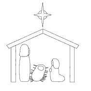 nativity scene to color in