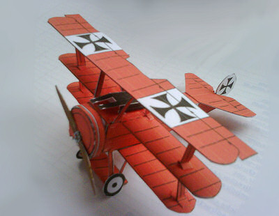 fokker triplane paper model