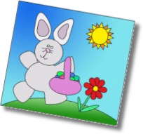 easter bunny cloured in by Sarah