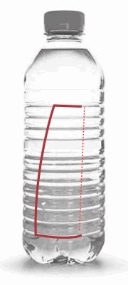 bottle with cut lines