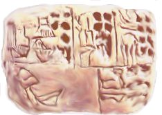 illustration of mesopotamian tablet in the louvre museum by Chris Brown