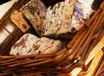 basket of paper briquettes